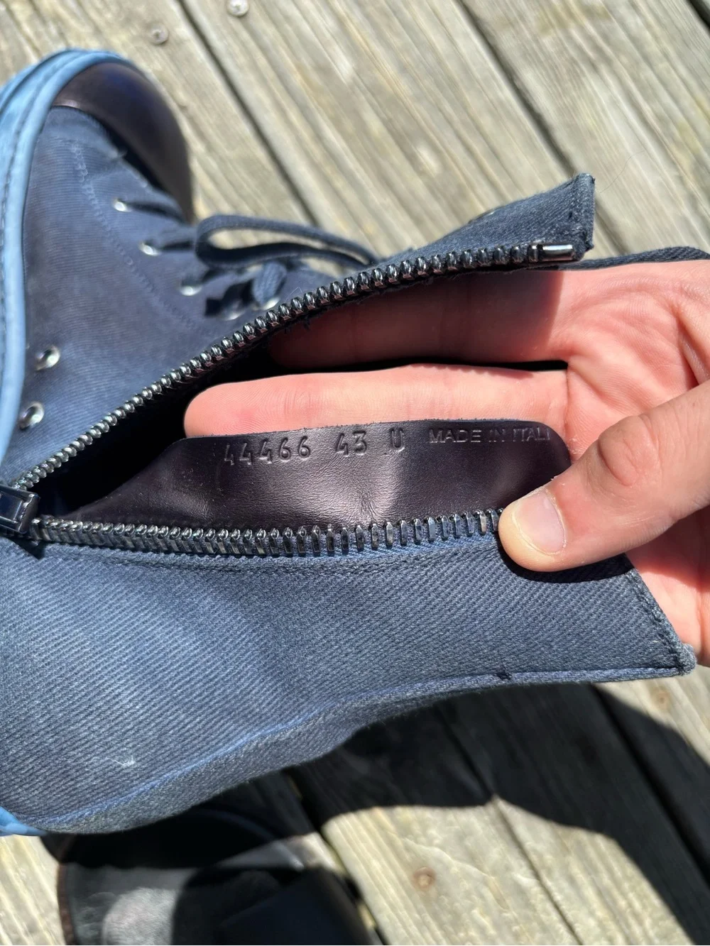 Rick Owens EDFU DRKSHDW High Indigo Blue size 10